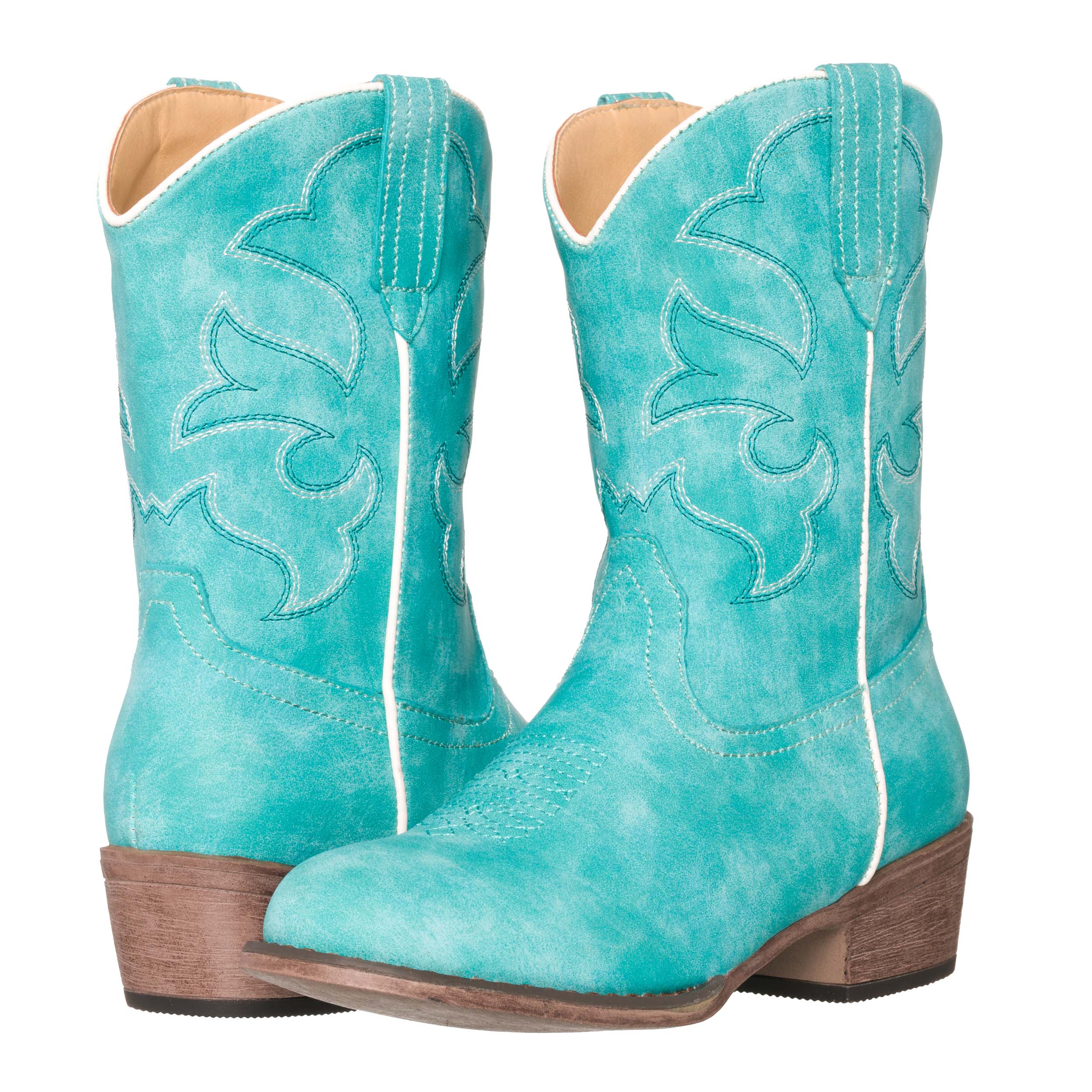 Girls teal cowboy top boots