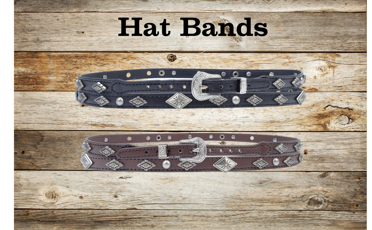 Beaded Vegan Leather Hat Bands for Cowboy Hats - Stylish Hat Accessories  for Men or Women - Three Strand Light Brown Wood Beads and Silver