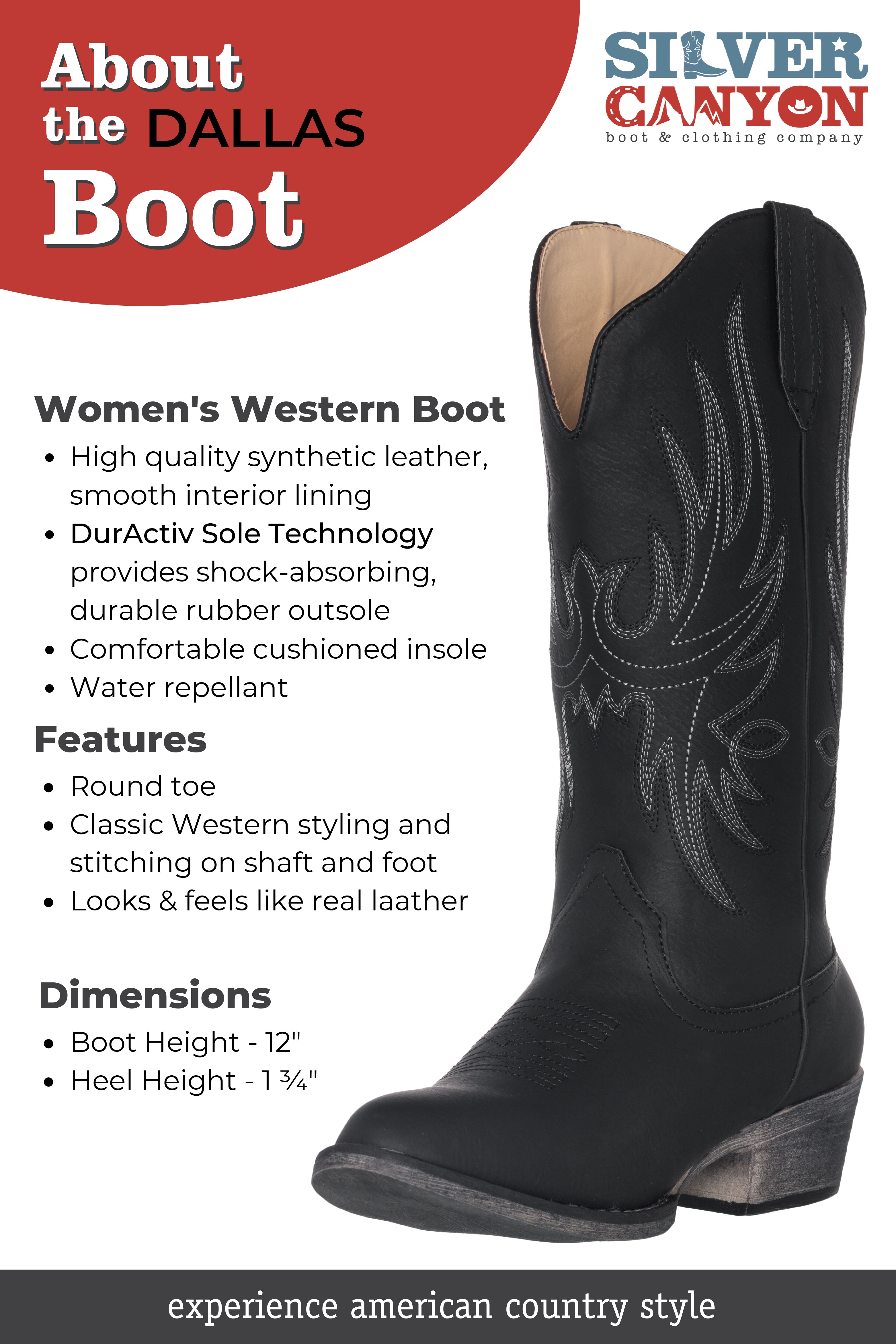 Womens black round toe cowboy clearance boots