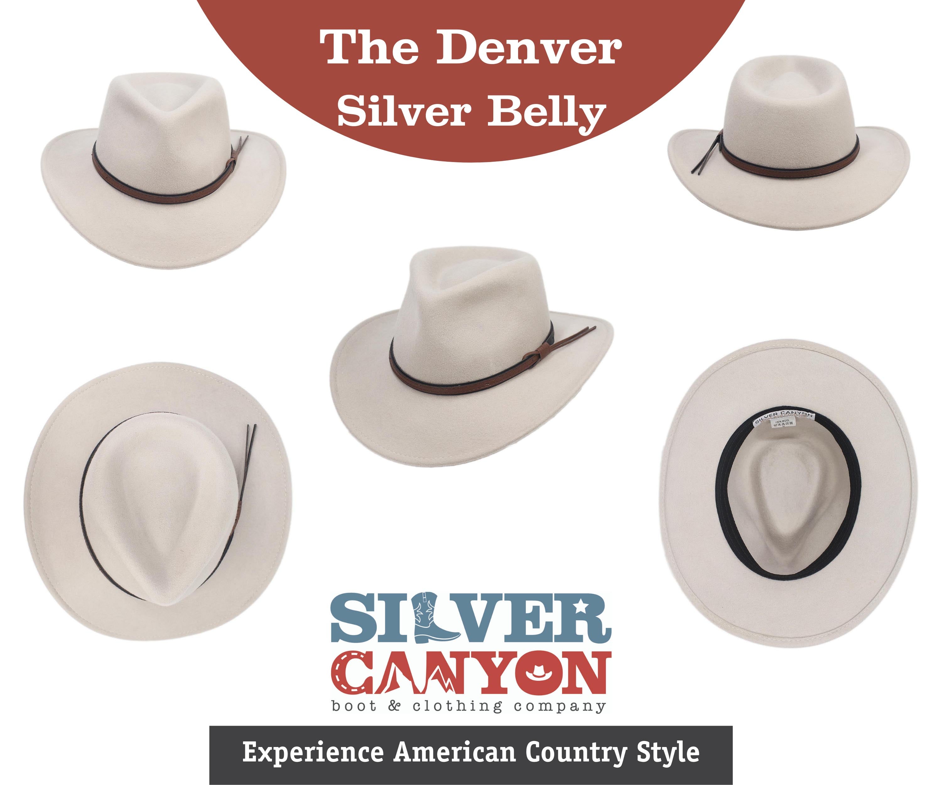 Silver Canyon Men's Denver Crushable Wool Felt Western Style