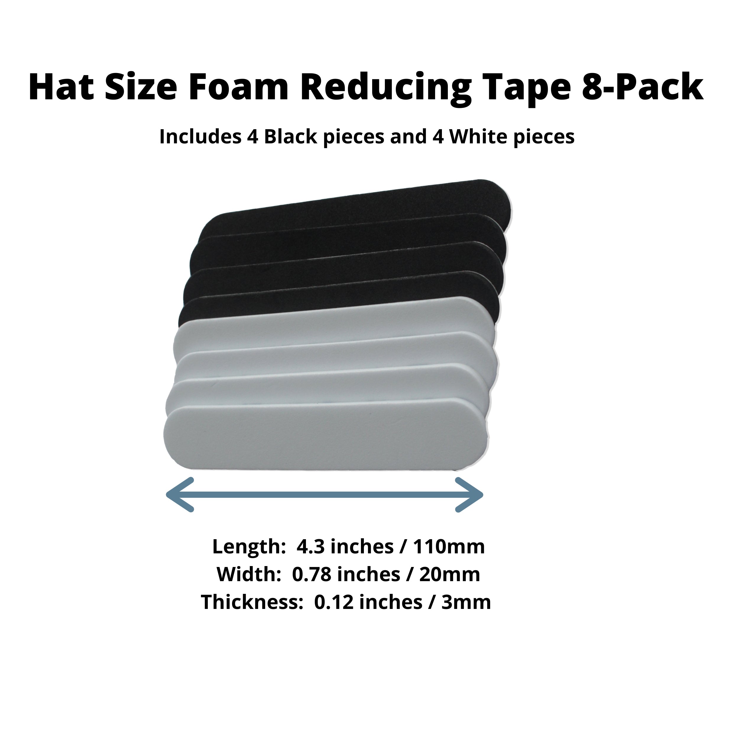 25pc Hat Size Reduction Pads Removable Hat Sizing Reducer Tapes